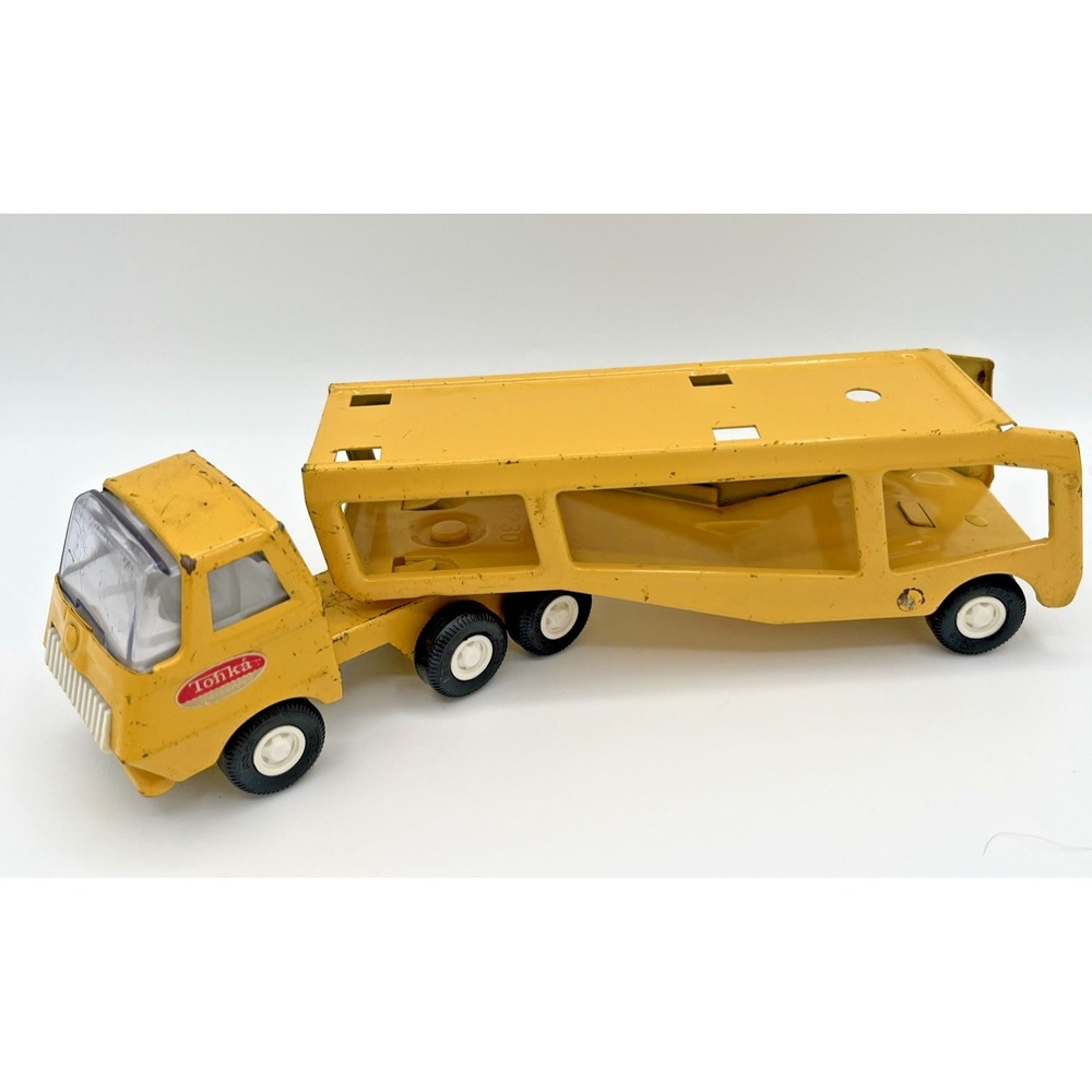 Vintage 1970's Yellow Mini Tonka Car/Truck‎ Carrier/Hauler – Pressed Steel 55010